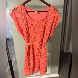 Motherhood Maternity Coral Lace Top